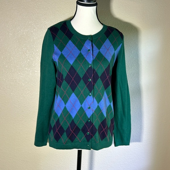 Talbots Sweaters - Talbots Women's Dark Green Long Sleeve Button Cardigan Size MP